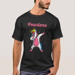 PEARLENE Name Personalised Birthday Dabbing Unicor T-Shirt
