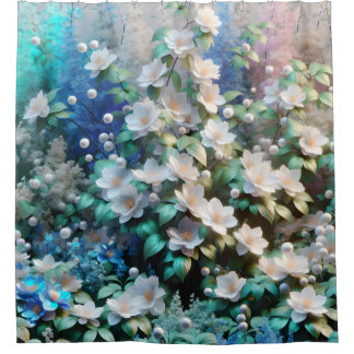 Pearlescent Flora Shower Curtain