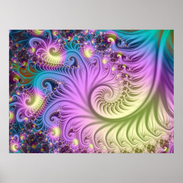 Pearlescent fractal spiral poster (Front)