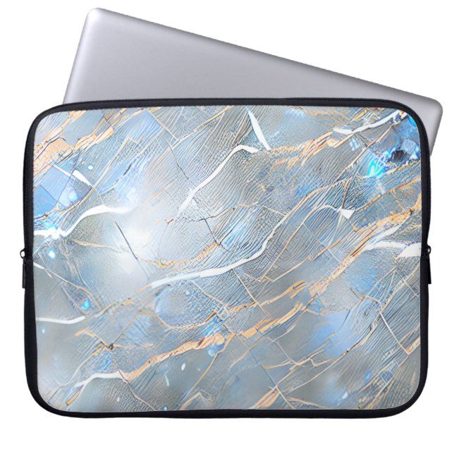Pearlescent Marble Stone Laptop Sleeve (Front)
