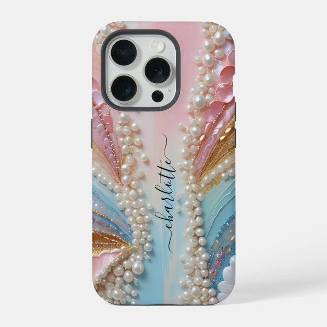 Pearlescent Painted Pearls Shells  iPhone Case (Back)
