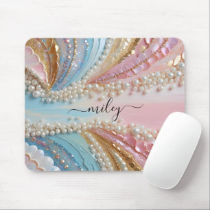 Pearlescent Painted Pearls Shells  Mouse Pad
