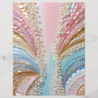 Pearlescent Painted Pearls Shells Scrapbook Paper