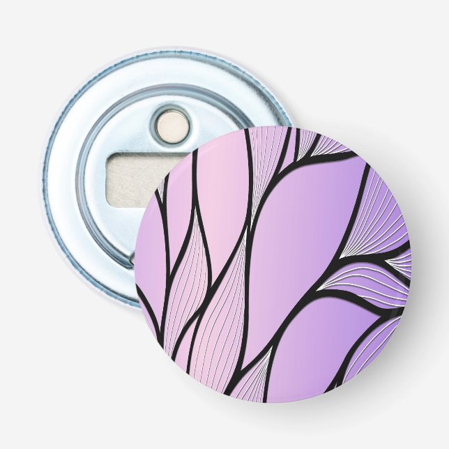 Pearlescent Purple Creative Leave Pattern  Bottle Opener (Front)