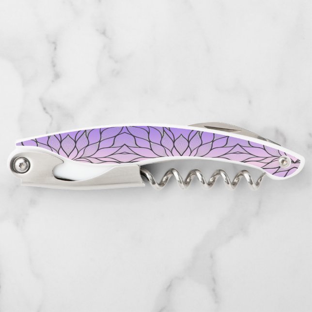Pearlescent Purple Creative Leave Pattern  Corkscrew (Front)