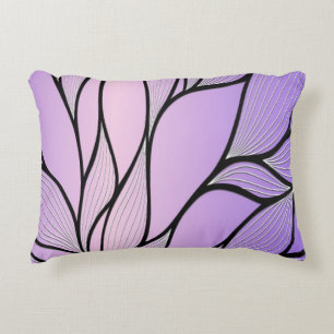 Pearlescent Purple Creative Leave Pattern  Decorative Cushion