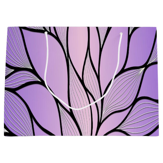 Pearlescent Purple Creative Leave Pattern  Large Gift Bag (Front)