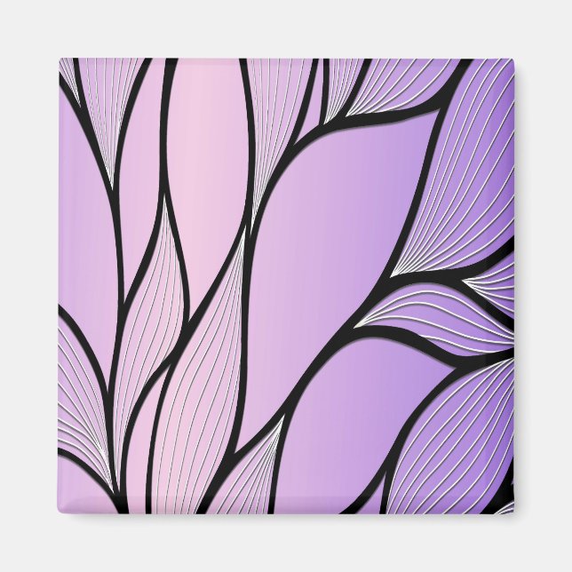 Pearlescent Purple Creative Leave Pattern  Magnet (Front)