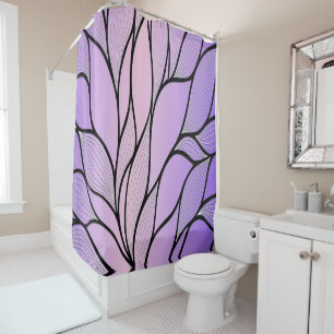 Pearlescent Purple Creative Leave Pattern Shower Curtain