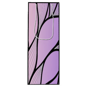 Pearlescent Purple Creative Leave Pattern Wine Gift Bag
