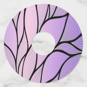 Pearlescent Purple Creative Leave Pattern  Wine Glass Tag