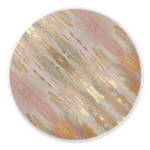 Pearlized Gold, Rose  Ceramic Knob