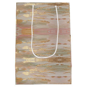 Pearlized Gold, Rose, Linen Shades Gift Bag