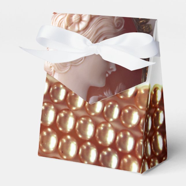 Pearls and Cameo - antique jewellery Favour Box (Front Side)