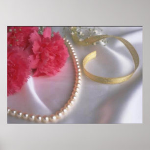 Pearls and carnations by tdgallery poster