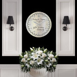 Pearls and Diamonds 30th Wedding Anniversary<br><div class="desc">Opulent elegance frames this 30th wedding anniversary design in a unique scalloped diamond design with centre teardrop diamond and pearl accents in lieu of numbers and faux added sparkles on a white gold-tone gradient. Please note that all embellishments are printed and are only made to appear as real as possible...</div>