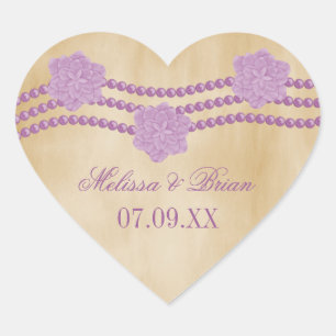 Pearls and Flowers Wedding Stickers