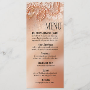 Pearls and Lace Dinner Menu   perfect peach