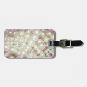 Pearls And Pink Daisy Luggage Tag