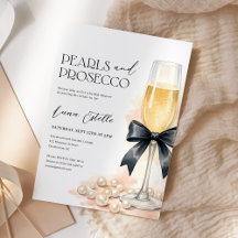 Pearls and Prosecco Black Bow Bridal Shower