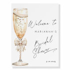 Pearls and Prosecco Bow Bridal shower Welcome