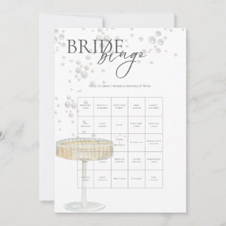 Pearls and Prosecco Bridal Bingo Game Invitation