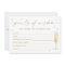 Pearls and Prosecco Bridal Shower Advice Card