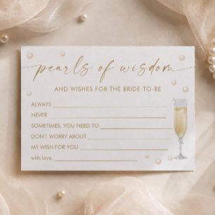 Pearls and Prosecco Bridal Shower Advice Card