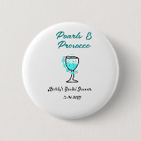 Pearls and prosecco bridal shower blue black name 