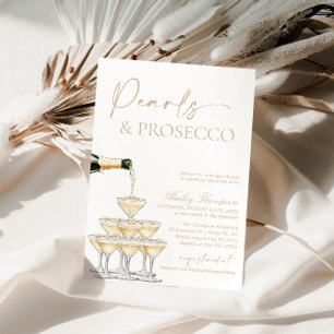 Pearls and Prosecco Bridal Shower, Brunch & Bubbly Invitation