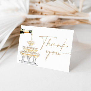 Pearls and Prosecco Bridal Shower, Brunch & Bubbly Thank You Card