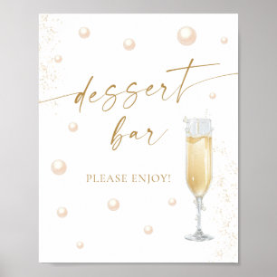 Pearls and Prosecco Bridal Shower Dessert Bar Poster