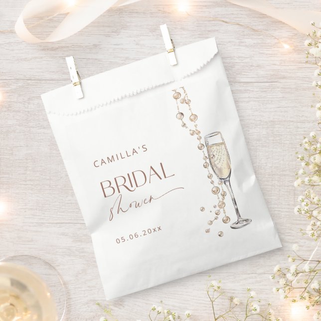 Pearls And Prosecco Bridal Shower Favour Bags (Clipped)