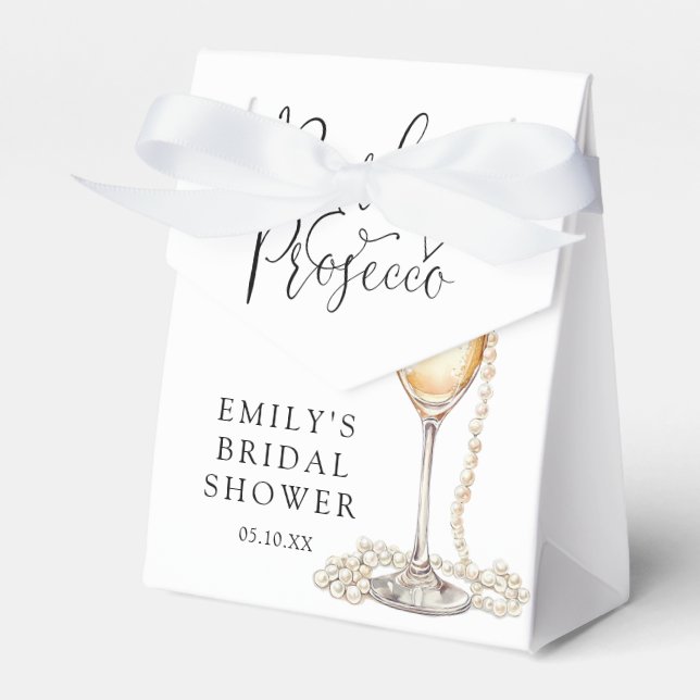 Pearls And Prosecco Bridal Shower Favour Box (Front Side)