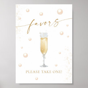 Pearls and Prosecco Bridal Shower Favours Poster