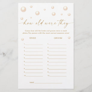 Pearls and Prosecco Bridal Shower Guess Age Game