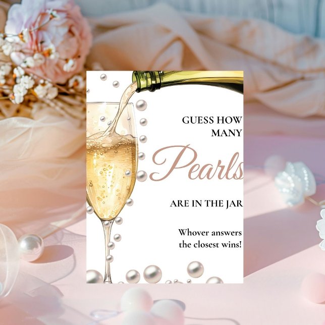 Pearls And Prosecco Bridal Shower How many Pearls  Pedestal Sign (Creator Uploaded)