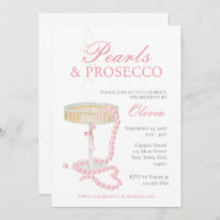 Pearls and Prosecco Bridal Shower Invitation
