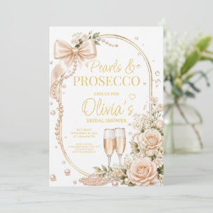 Pearls and Prosecco Bridal Shower invitation