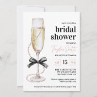 Pearls and Prosecco Bridal Shower Invitation
