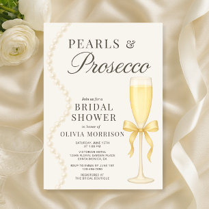 Pearls and Prosecco Bridal Shower Invitation