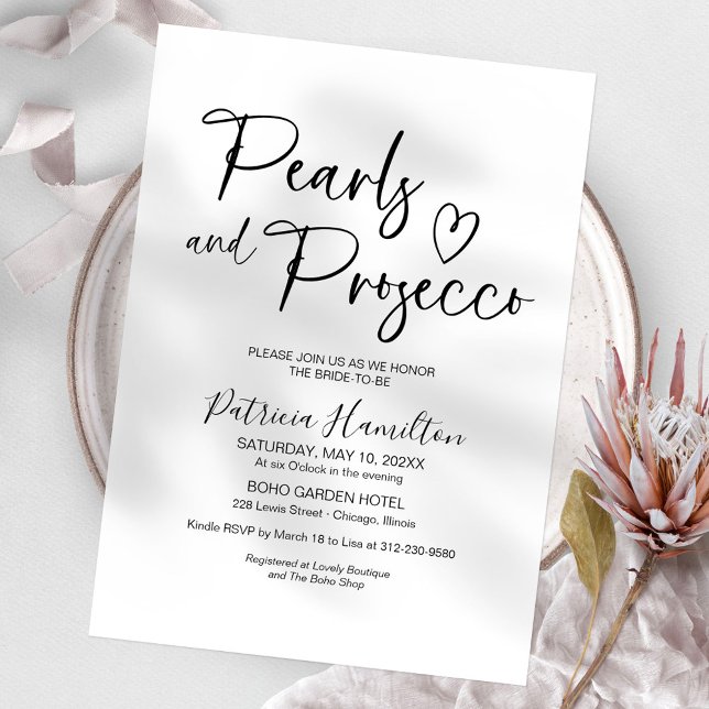 Pearls and Prosecco Bridal Shower  Invitation (Creator Uploaded)