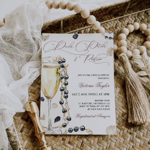 Pearls and Prosecco Bridal Shower Invitation