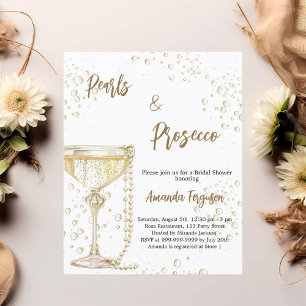 Pearls and Prosecco Bridal Shower invitation