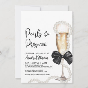 Pearls And Prosecco Bridal Shower Invitation