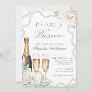 Pearls And Prosecco Bridal Shower Invitation