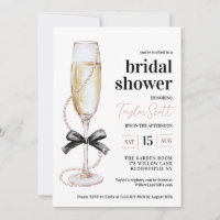 Pearls and Prosecco Bridal Shower Invitation