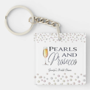 Pearls and Prosecco Bridal Shower Key Ring