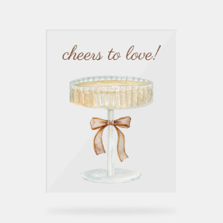 Pearls and Prosecco bridal shower love cheers to  Acrylic Sign