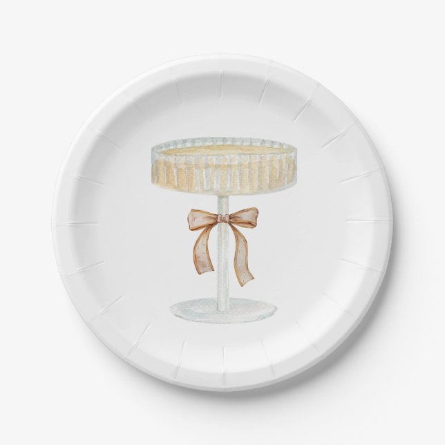 Pearls and Prosecco bridal shower love  Paper Plate (Front)